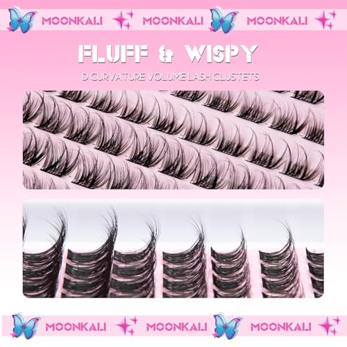 MOONKALI Manga Lash Clusters Kit - Fluff, 132pcs, 8-18MM