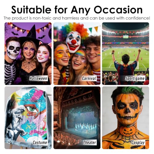 KAICOERLY Purple Water-Based Face & Body Paint Palette for Halloween & Cosplay