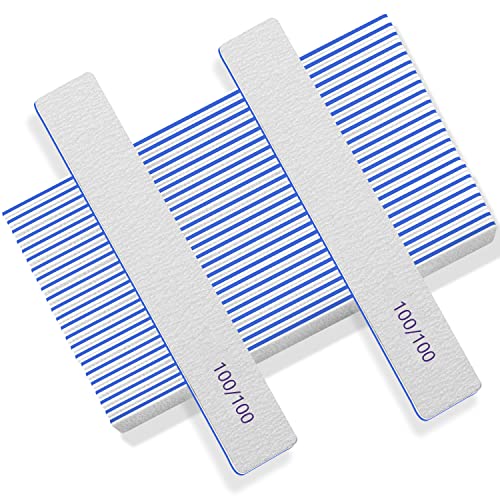 100/100 Grit Nail Files Set of 50 Professional Double Sided Reusable Emery Boards