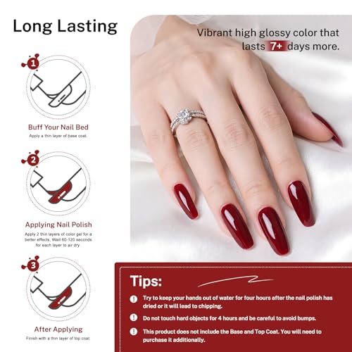 OpenLive Dark Red Quick Dry Nail Polish - 16.5ml Long-lasting Gloss