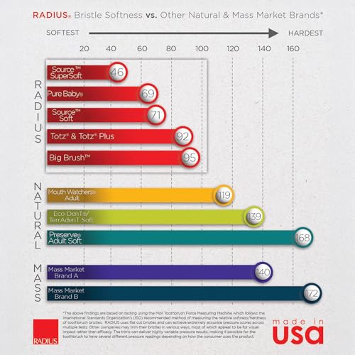 RADIUS Big Brush Toothbrush with Case - BPA Free, ADA Accepted