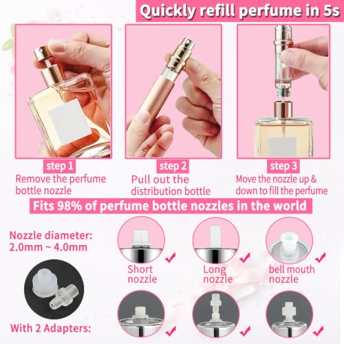 ANTOKX 2-Pack Refillable Travel Perfume Atomizers with Black & Gray Finish