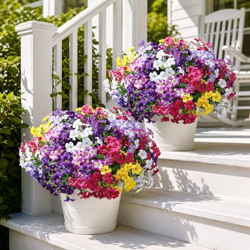 20 Bundles Faux Morning Glory Artificial Flowers for Outdoors