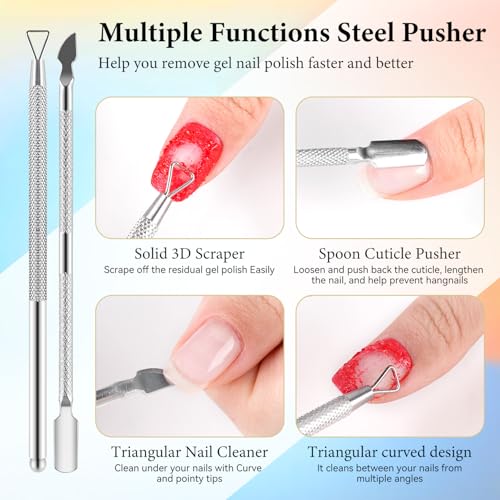 JODSONE 4Pcs 15ML Gel Nail Polish Remover Kit with Cuticle Oil