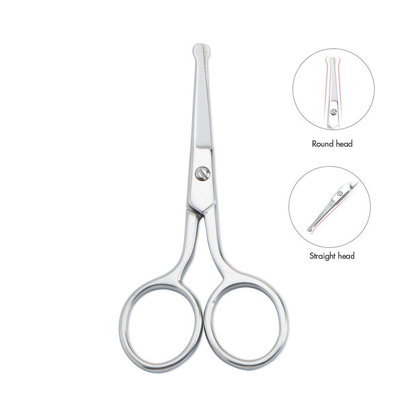 LIVINGO Premium Manicure Rounded Tip Scissors Multi-purpose Stainless Steel Cuticle Pedicure Beauty Grooming Kit for Nail, Eyebrow, Eyelash, Dry Skin, Nose Hair 3.5 inch