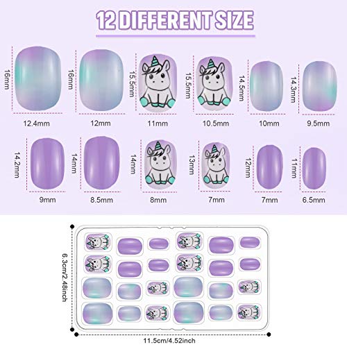 Maitys Rainbow 240 Pcs Press On Nails Set for Girls