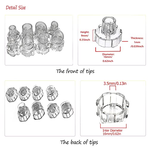 Elitzia 8Pcs Hydrodermabrasion Tips Set for Aqua Peel Machine, Transparent