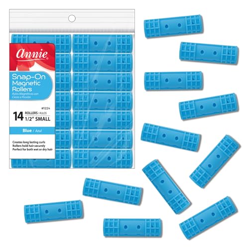 Annie 1/2 Inch Snap-On Magnetic Hair Rollers - 14 Count
