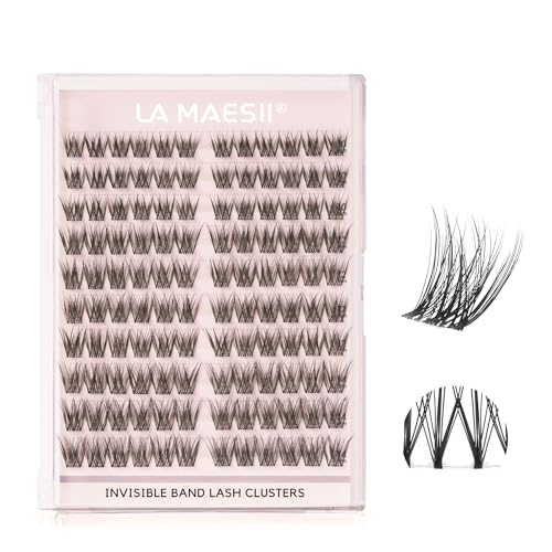 LA MAESII 120Pcs Clear Band Lash Clusters CB133 - Natural Wispy Look