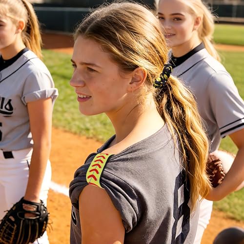Softball Hair Ties & Sleeve Holders Set for Girls Women Sports Accessories