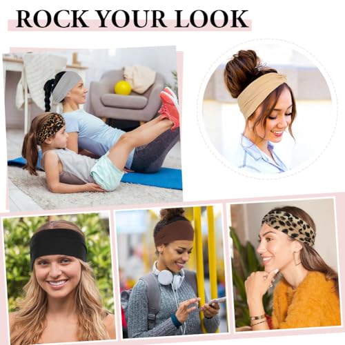AOOSA Variation #A 6 Pack Women's Wide Stretch Headbands - Soft Vintage Style