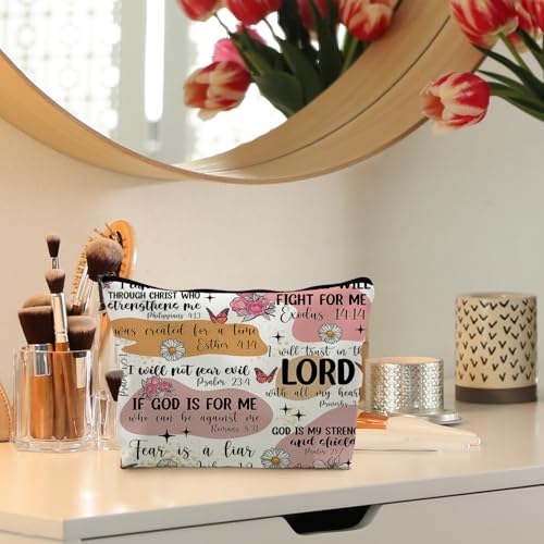 Bible Verse Scripture Makeup Bag - Christian Gift for Women