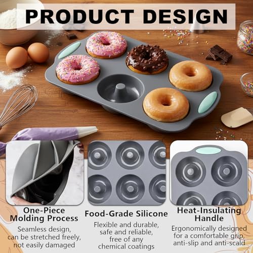 Silicone Hamburger Bun and Baguette Pan Set - 2 PCS Baking Mold