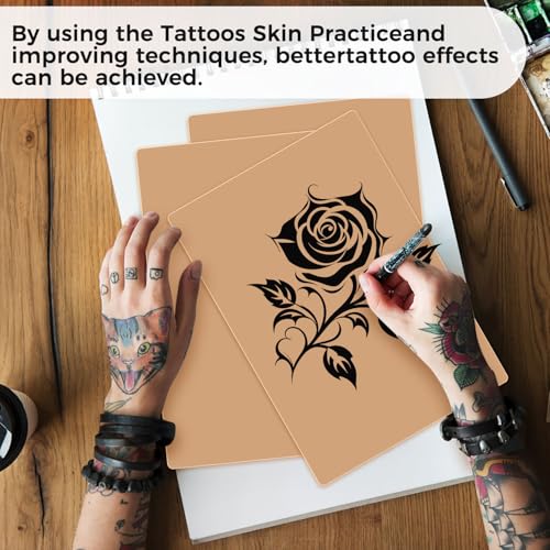 30 Pack Realistic Fake Skin for Tattoo Practice - 8"x6" Complexion Sheets
