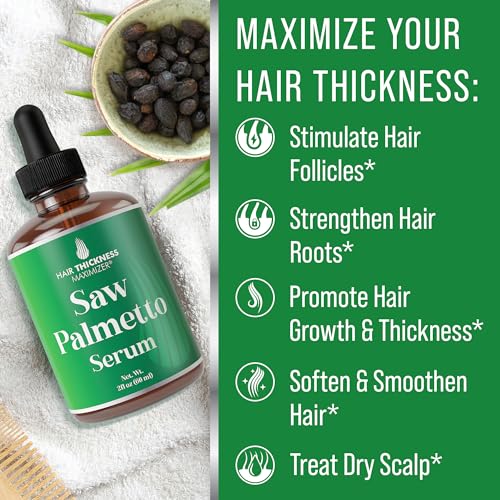 Saw Palmetto Hair Growth Serum with Rosemary & Peppermint - 2 Fl Oz