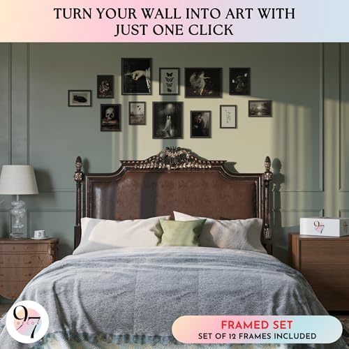 Dark Academia Wall Art Set - 12 Gothic Prints for Home Decor