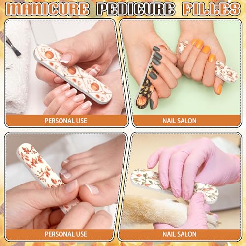 Fall Pumpkin Nail Files 50 Pcs Mini Emery Boards for Women - Autumn Theme