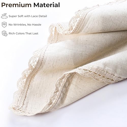 Oversized Cloth Napkins Set of 4 - 20x20 Natural Flax-Cotton