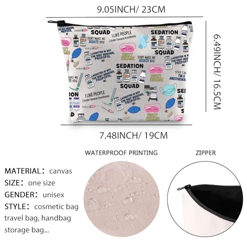 Anesthesiologist Makeup Bag - Cotton Linen Cosmetic Organizer Gift