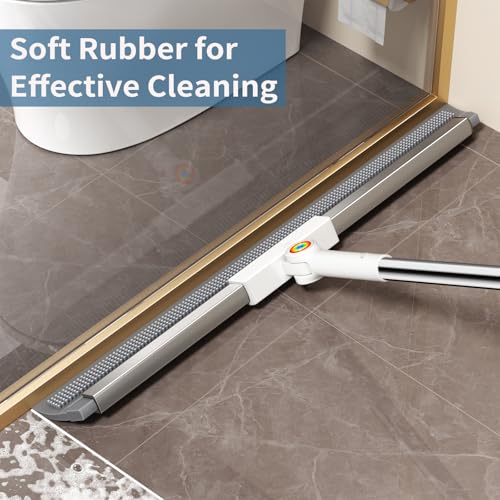 Gleynest 2-in-1 Floor Squeegee with 180° Rotating Head & Adjustable Handle
