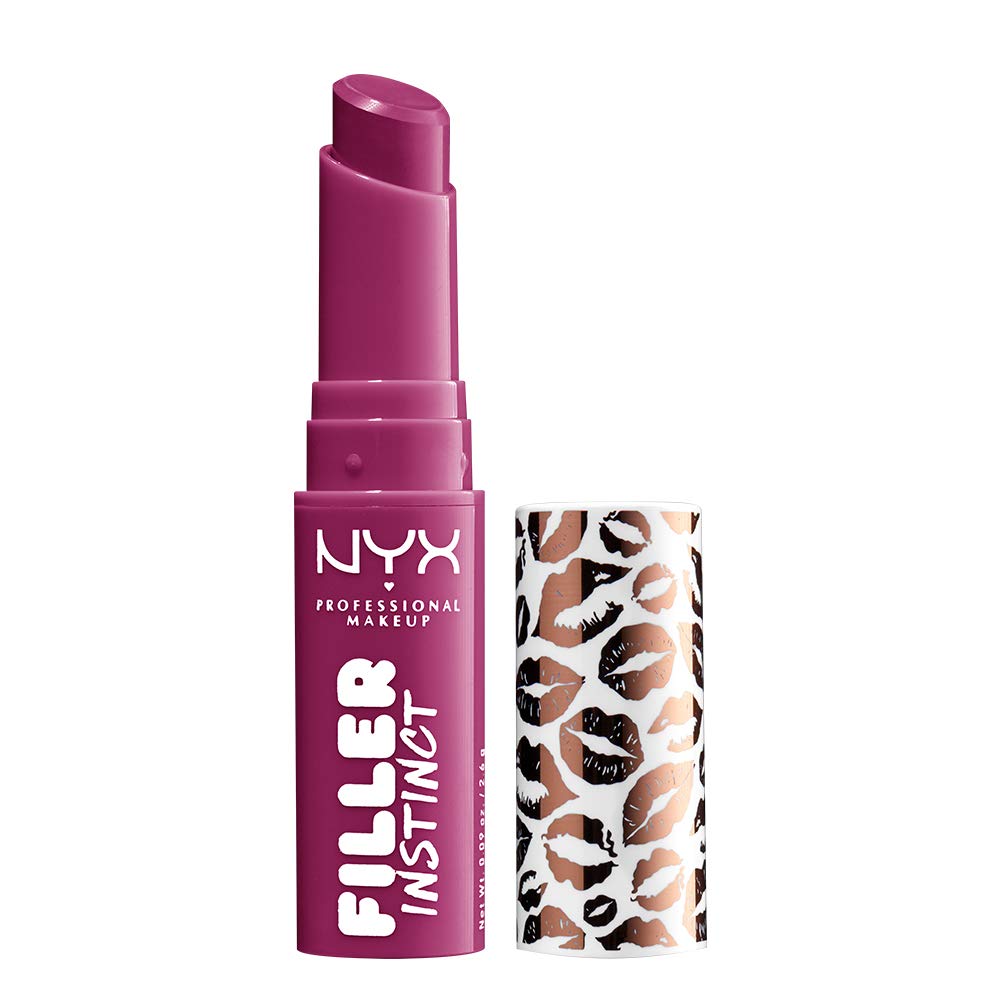 NYX Filler Instinct Plumping Lip Color - Bitten Pout Berry Red Lip Balm | Moisturizing Formula