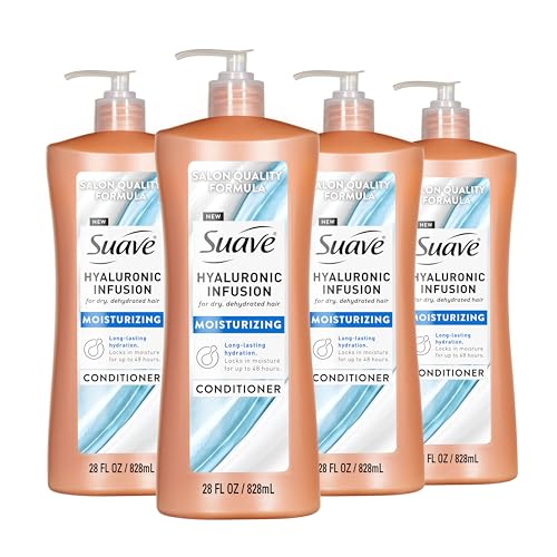 Suave Hyaluronic Infusion Moisturizing Conditioner for Dry Hair, 28 oz, 4 Pack
