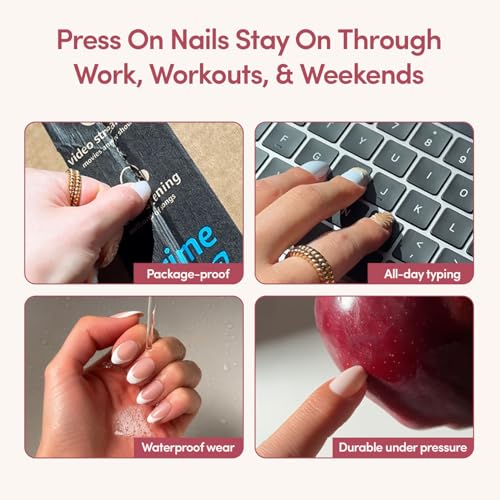 Glamnetic Press On Nails - Into Blue Short Oval 30 Pc Kit