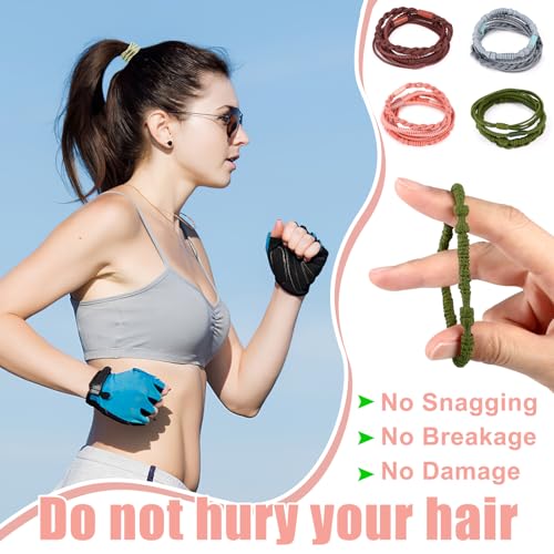 60 Pcs Boho Elastic Hair Ties & Bracelets Set for Women & Girls