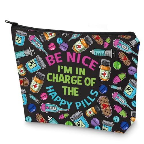 G2TUP Pharmacy Technician Makeup Bag - Funny Pharmacist Gift, Graduation Be Nice I Am New