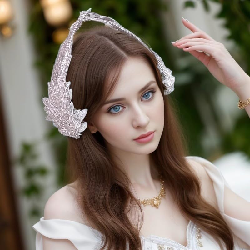White Angel Wing Feather Hair Clips for Girls Women - Lolita Headwear & Cosplay Accessories