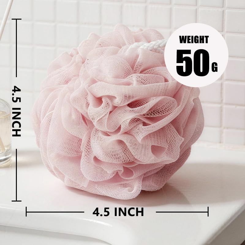 Soft Mesh Bath Loofah Sponge Set - 4 Pack for Gentle Exfoliation