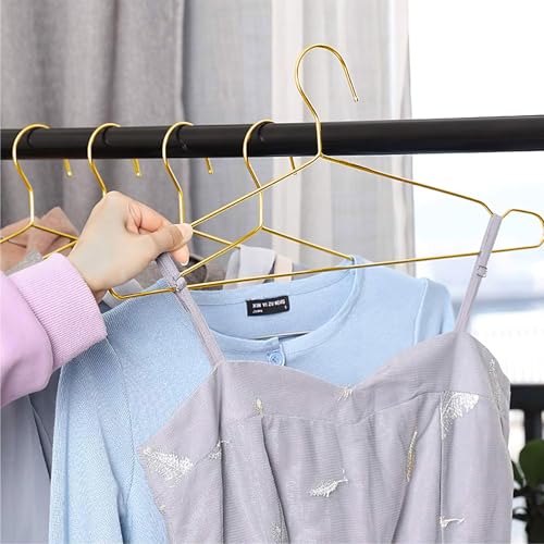 Heavy Duty Stainless Steel Clothes Hangers - 10 Pack Ultra Thin Space Saving Design