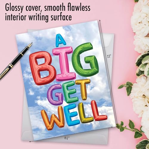 NobleWorks Giant Get Well Soon Card - Jumbo 8.5 x 11 Inch