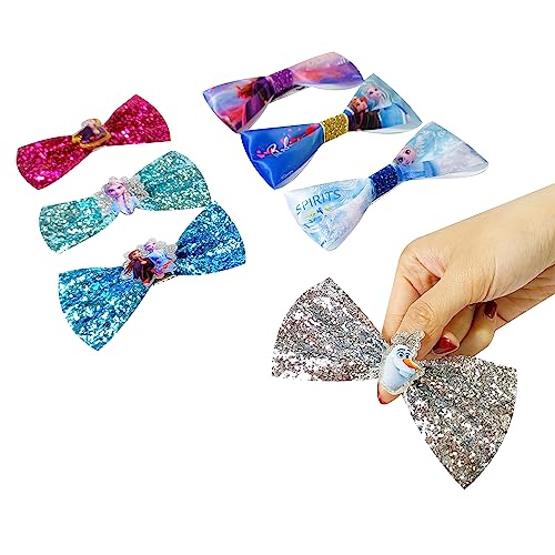 Luv Her Frozen 2 Girls 7-Piece Hair Bow Set - Non-Slip Ties