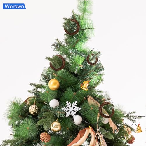 Worown 20 Pcs Mini Natural Grapevine Wreaths - 2.36 inch for DIY Decor