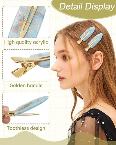 Mesovor 8 Pack No Crease Hair Clips for Women, Non-Slip & Durable