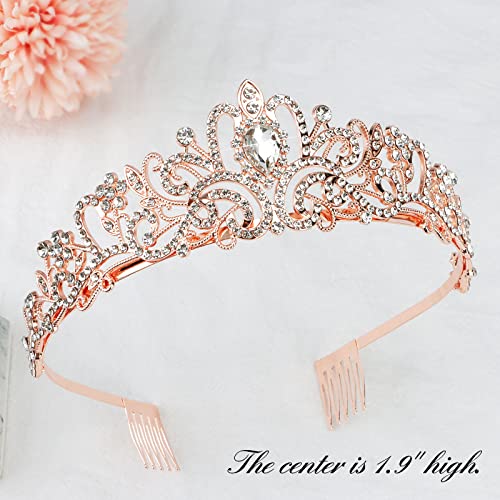 Rose Gold Princess Tiara & Birthday Sash Set for Girls & Women - Party Decorations