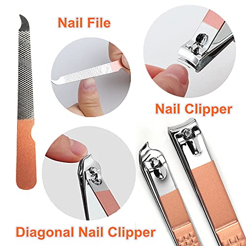QURIPE 7-Piece Stainless Steel Manicure Set - Portable Travel Kit