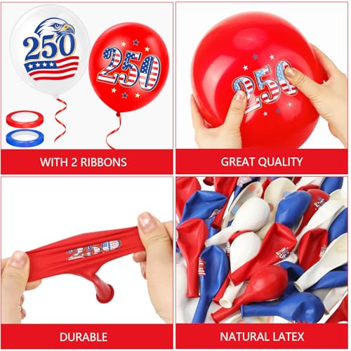 32-Pack 4th of July Balloons - USA Patriotic Decorations