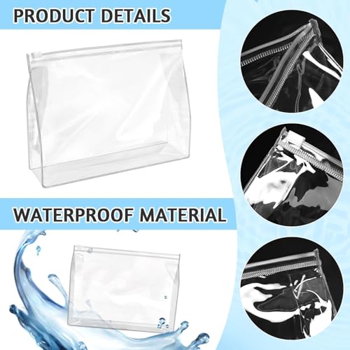 BadenBach 24 Pcs Clear Makeup Bags, 7.9" x 5.9" x 2" PVC Organizer