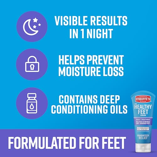 O'Keeffe's Healthy Feet Night Treatment Foot Cream, 7 oz - Intense Moisturizer for Cracked Dry Feet
