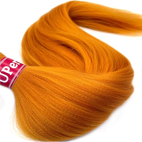 30 Inch Ginger Burnt Orange Pre-Stretched Braiding Hair - 6 Bundles