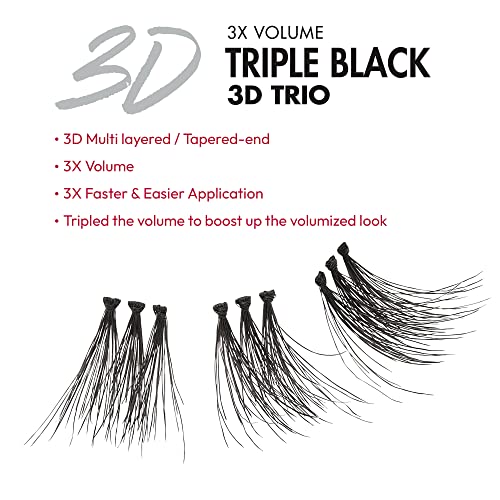 i-ENVY Medium Black 3D Triple Lashes - Reusable False Eyelash Clusters