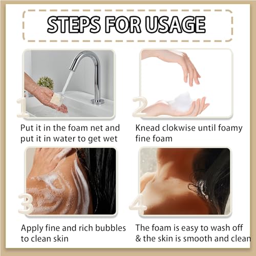 8PCS Rice Milk Soap Bar - Vegan Moisturizing Cleansing Soap for Face & Body