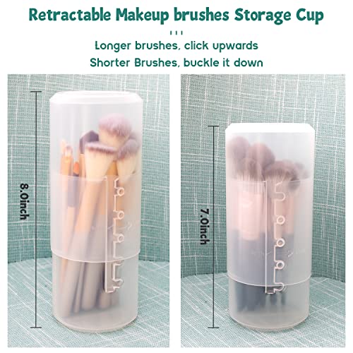OCHEAL 3 Pack Makeup Brush Holders - Clear Travel Organizer