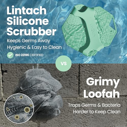 Mint Silicone Body Scrubber - Exfoliating Shower Loofah Alternative