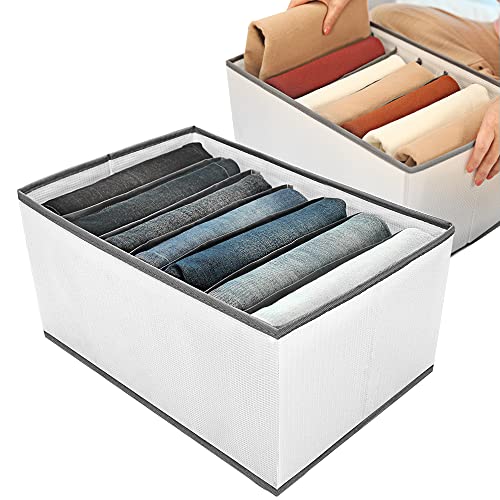 Large 7-Grid Closet Organizers with Dividers for Clothing