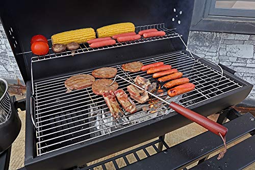 15-Inch Stainless Steel BBQ Meat Turner Hook with Wooden Handle