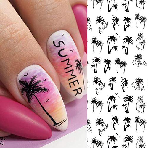 Palm Tree Nail Stickers - 2 Sheets Tropical Nail Art Decals