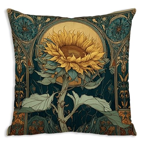 William Morris Floral Pillow Cover, Vintage 18x18 Inch Design